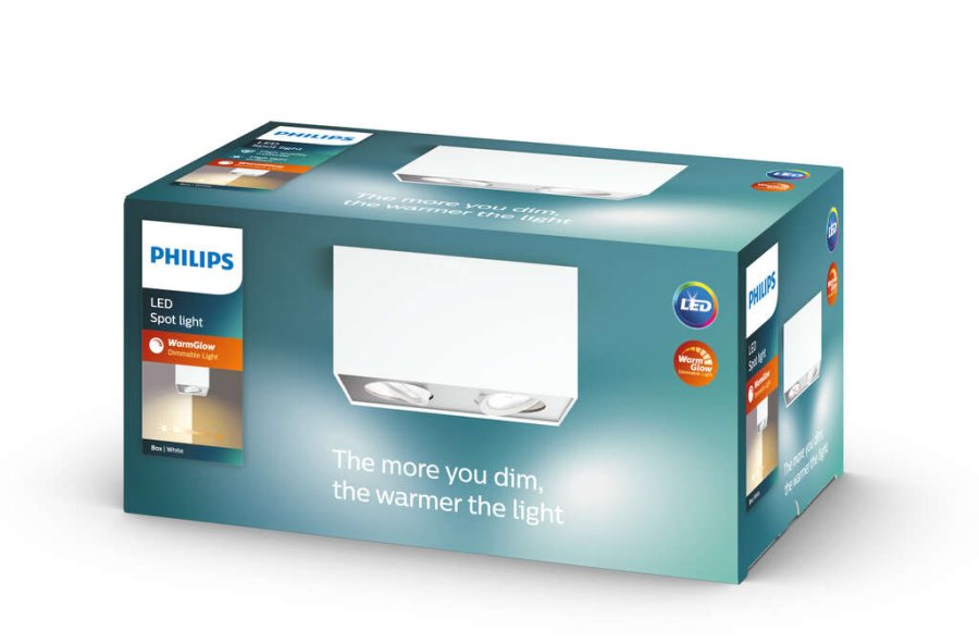 Philips BOX Loftspot m. 2 Spots LED 20,2 cm, Hvid