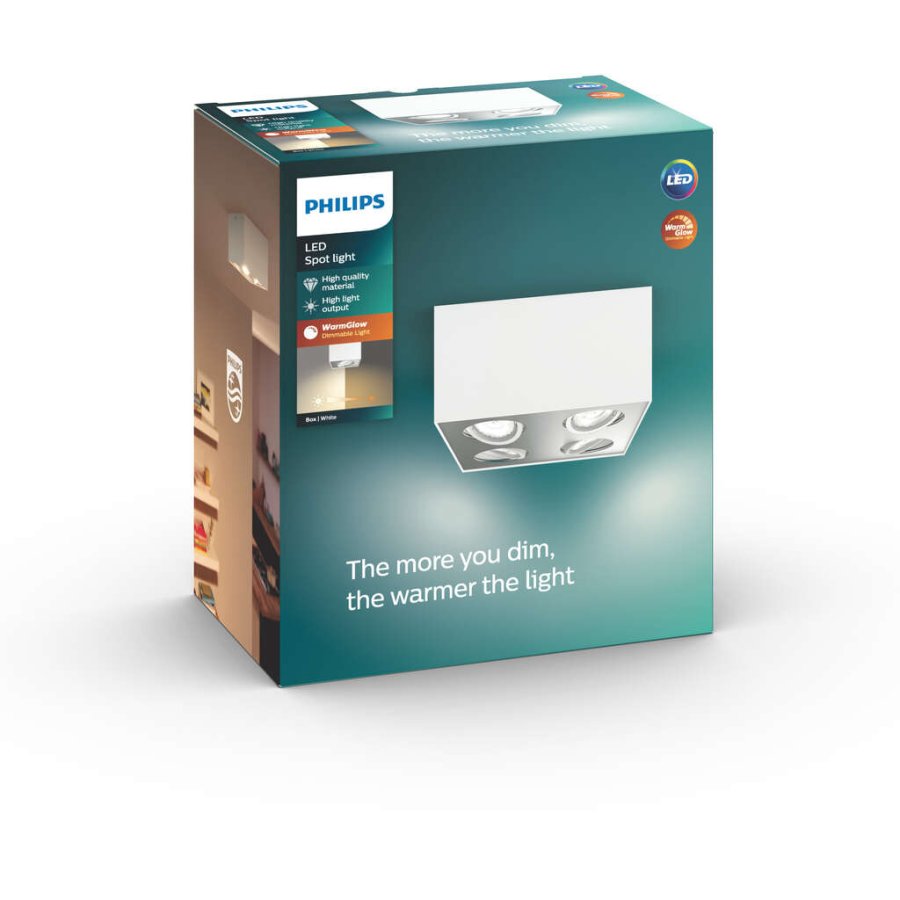 Philips BOX Loftspot m. 4 Spots LED 20,2 cm, Hvid