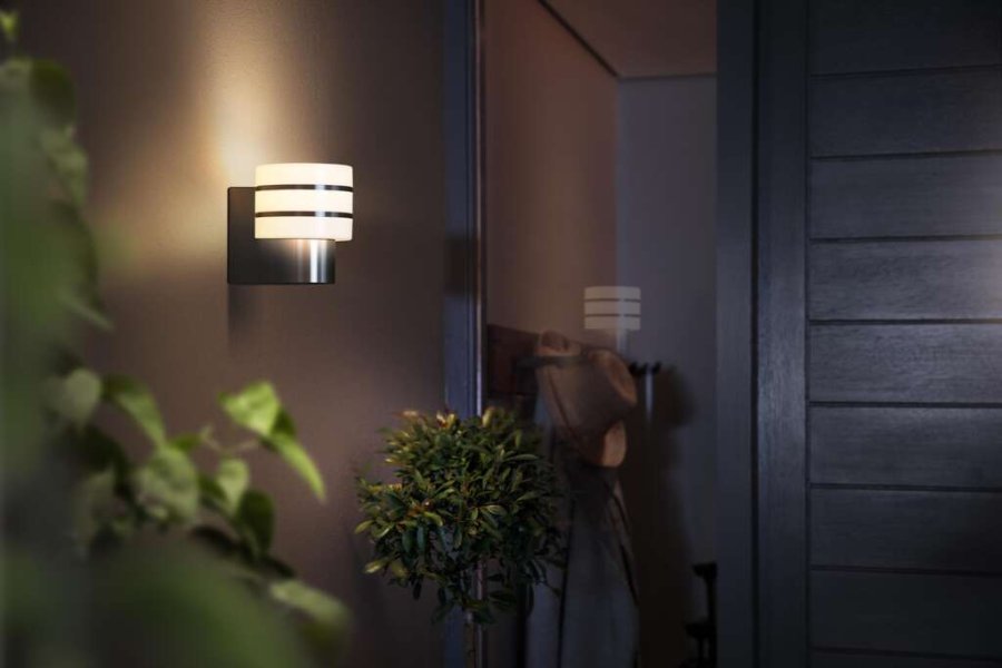 Philips Hue Tuar Wandlampe fr den Auenbereich 18,5 cm, Inox