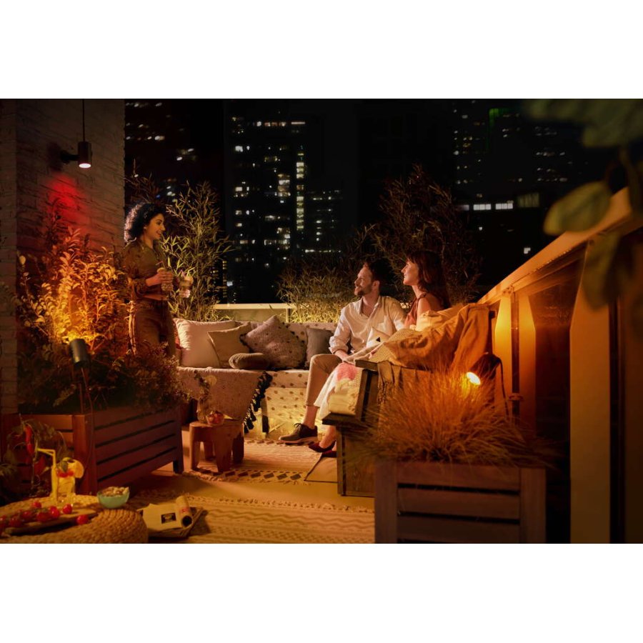 Philips Hue Lily Spot fr den Auenbereich 8W 3er Set 8,4 cm, Schwarz