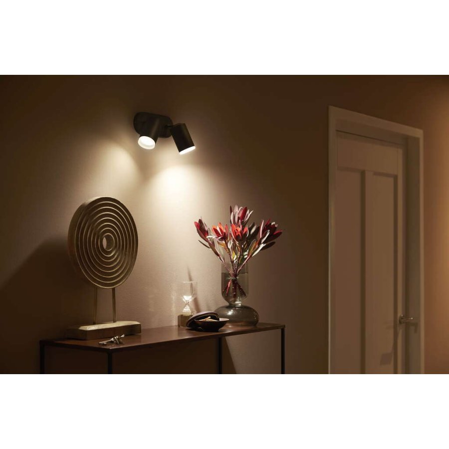 Philips Hue Fugato Deckenlampe mit 2 Spots 19,5 cm, Schwarz