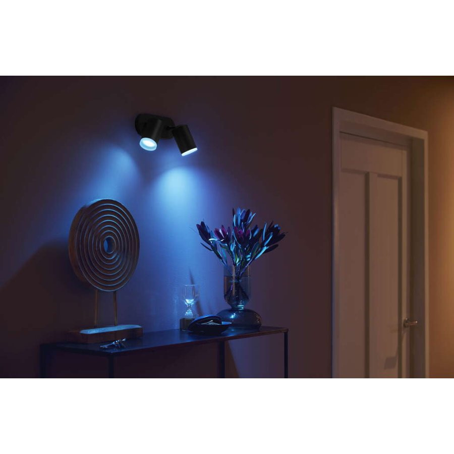 Philips Hue Fugato Deckenlampe mit 2 Spots 19,5 cm, Schwarz