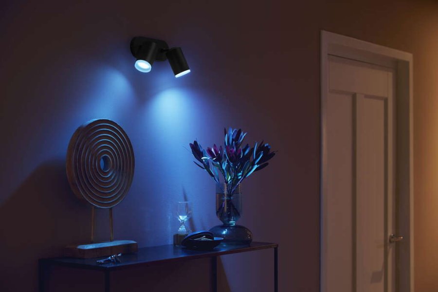 Philips Hue Fugato Deckenlampe mit 2 Spots 19,5 cm, Schwarz