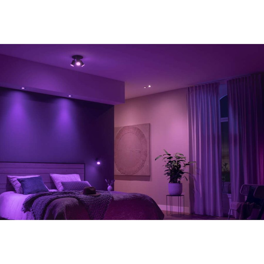 Philips Hue Fugato Deckenlampe mit 3 Spots 19,5 cm, Schwarz