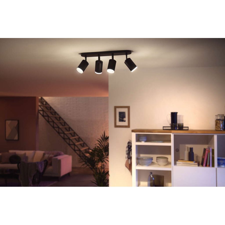 Philips Hue Fugato Deckenlampe mit 4 Spots 42,5 cm, Schwarz