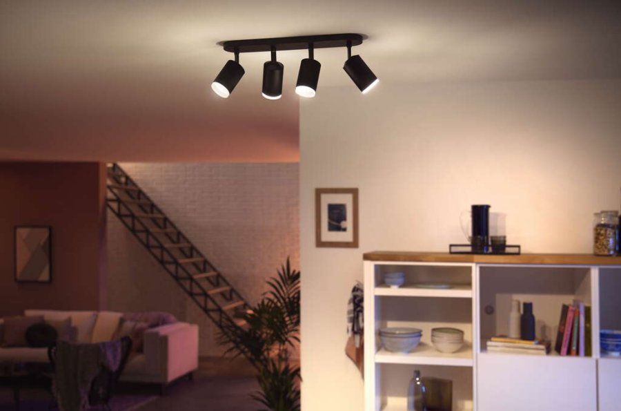 Philips Hue Fugato Deckenlampe mit 4 Spots 42,5 cm, Schwarz