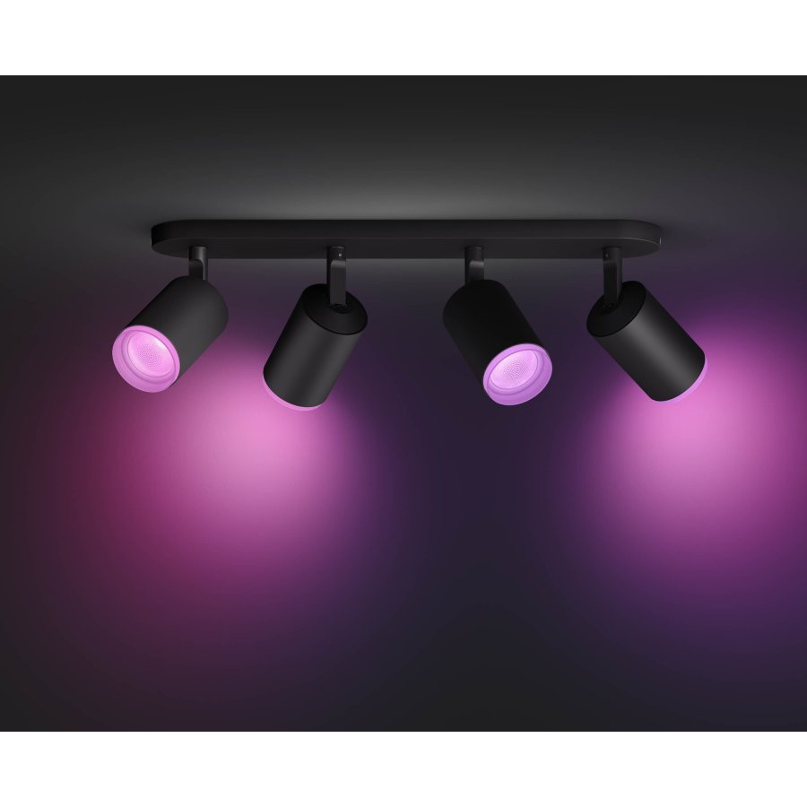 Philips Hue Fugato Deckenlampe mit 4 Spots 42,5 cm, Schwarz