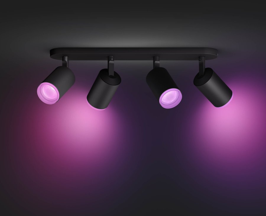 Philips Hue Fugato Deckenlampe mit 4 Spots 42,5 cm, Schwarz