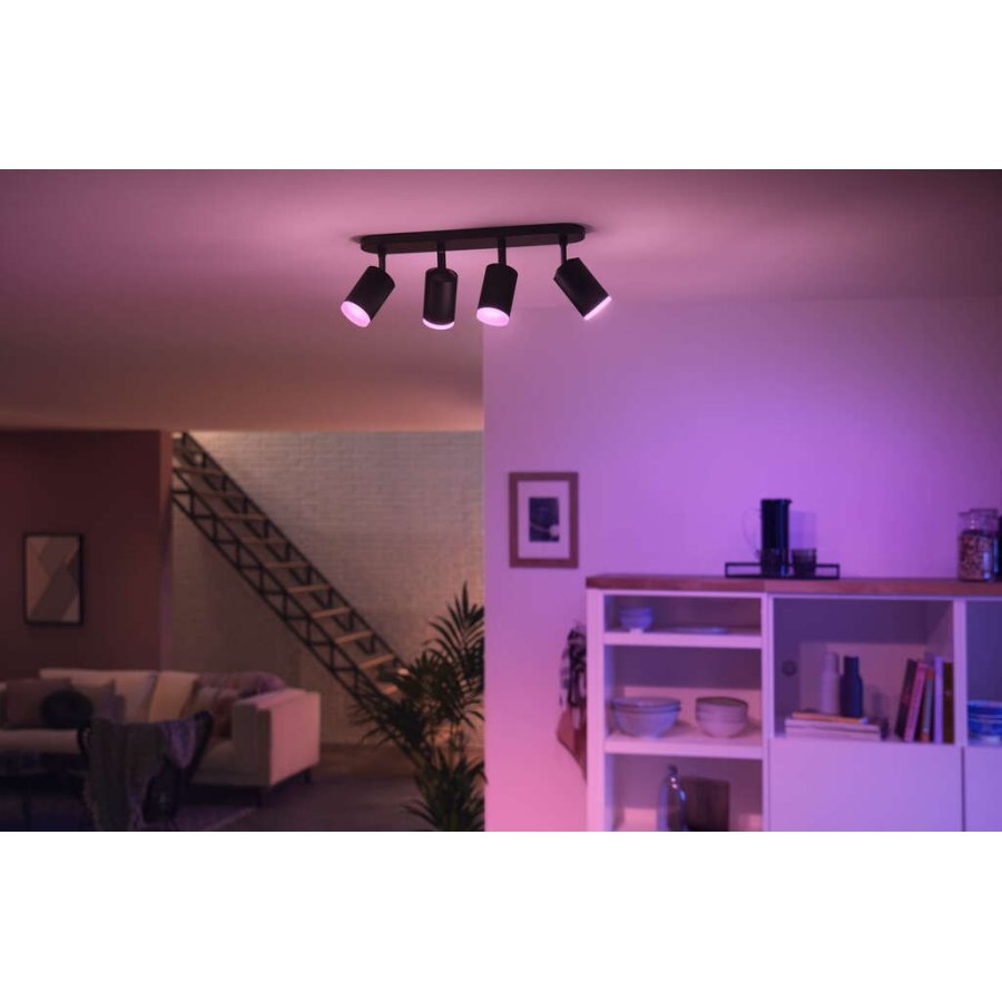 Philips Hue Fugato Deckenlampe mit 4 Spots 42,5 cm, Schwarz