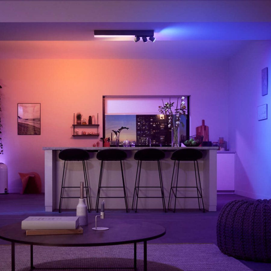 Philips Hue Centris Deckenlampe mit 3 Spots 78,2 cm, Schwarz