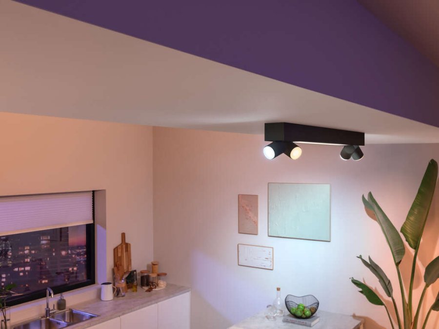 Philips Hue Centris Deckenlampe mit 4 Spots 99 cm, Schwarz