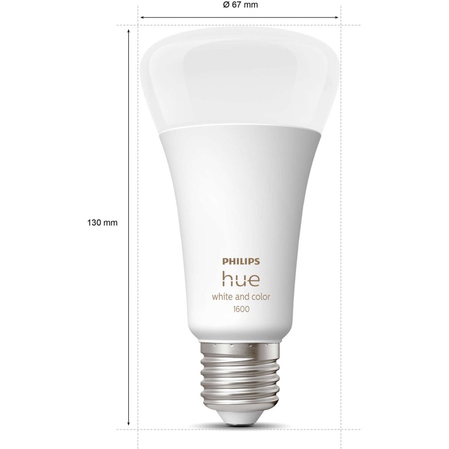 Philips Hue White und Color Ambiance A67 Glhbirne E27 1600 Lumen 6,7 cm