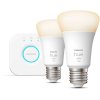 Philips Hue White Starter Set mit 1 Bridge und 2 E27-Glhbirnen 6,1 cm