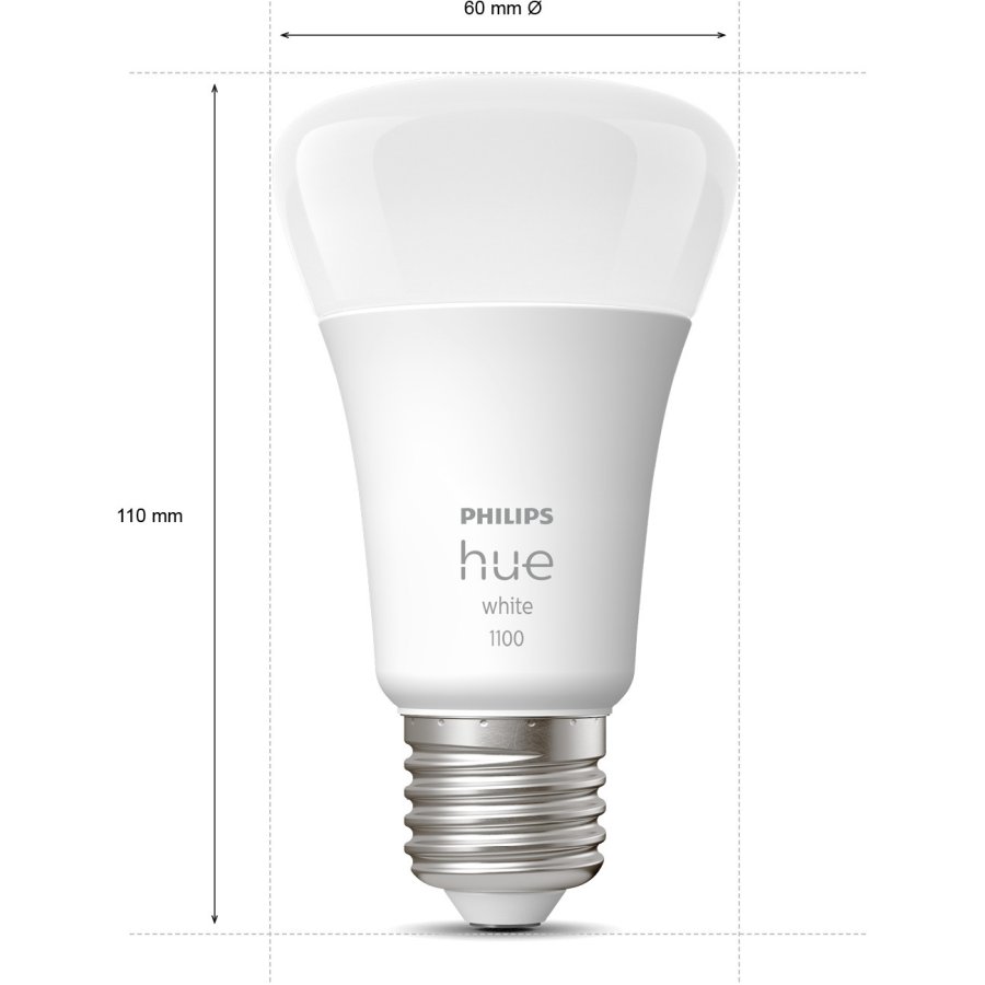 Philips Hue White Starter Set mit 1 Bridge und 2 E27-Glhbirnen 6,1 cm