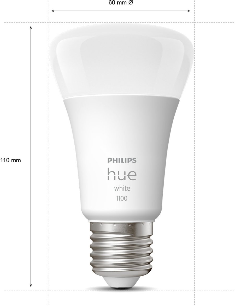 Philips Hue White Starter Set mit 1 Bridge und 2 E27-Glhbirnen 6,1 cm