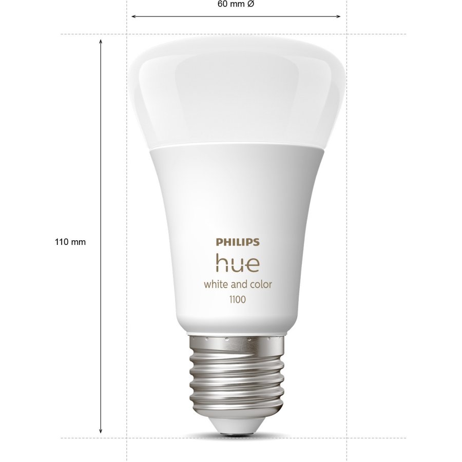 Philips Hue White und Color Ambiance A60 Glhbirne E27 1100 Lumen 6 cm