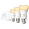 Philips Hue White Ambiance Starter Set mit 1 Bridge, 3 E27 Glhbirnen und Dimmer Switch 6 cm