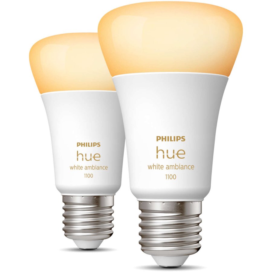 Philips Hue White Ambiance A60 Glhbirne E27 1100 Lumen 2er Set 6 cm