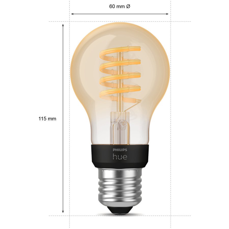 Philips Hue White Ambiance Filament A60 Glhbirne E27 6 cm