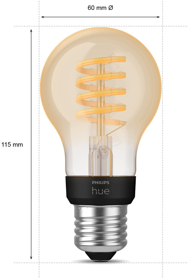 Philips Hue White Ambiance Filament A60 Glhbirne E27 6 cm