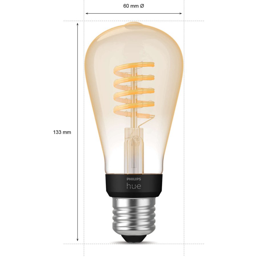 Philips Hue White Ambiance Filament ST64 Edison Glhbirne E27 6 cm