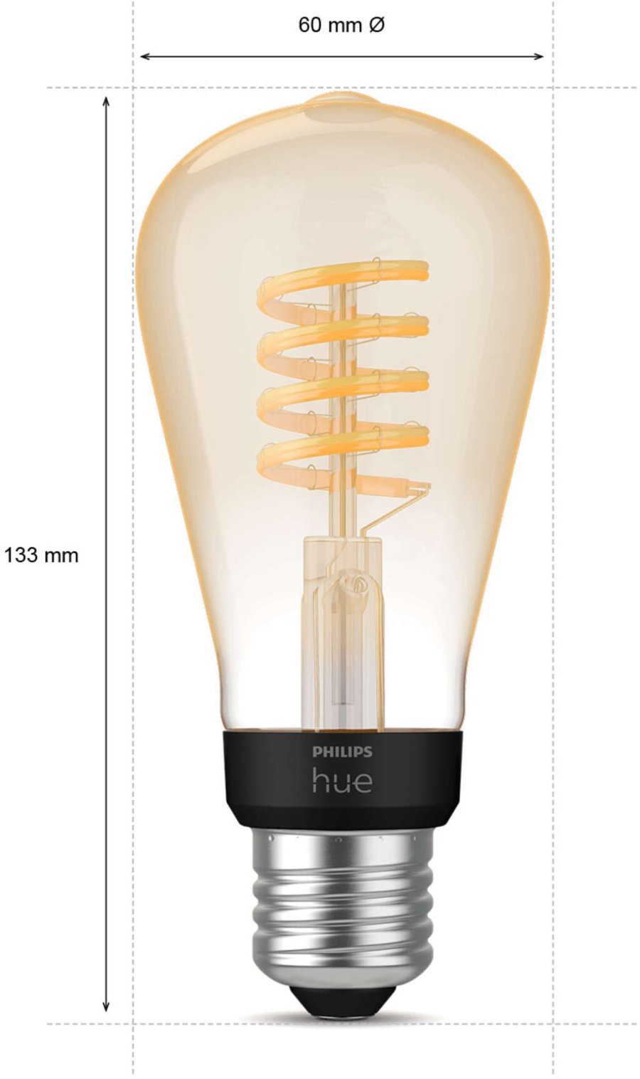 Philips Hue White Ambiance Filament ST64 Edison Glhbirne E27 6 cm