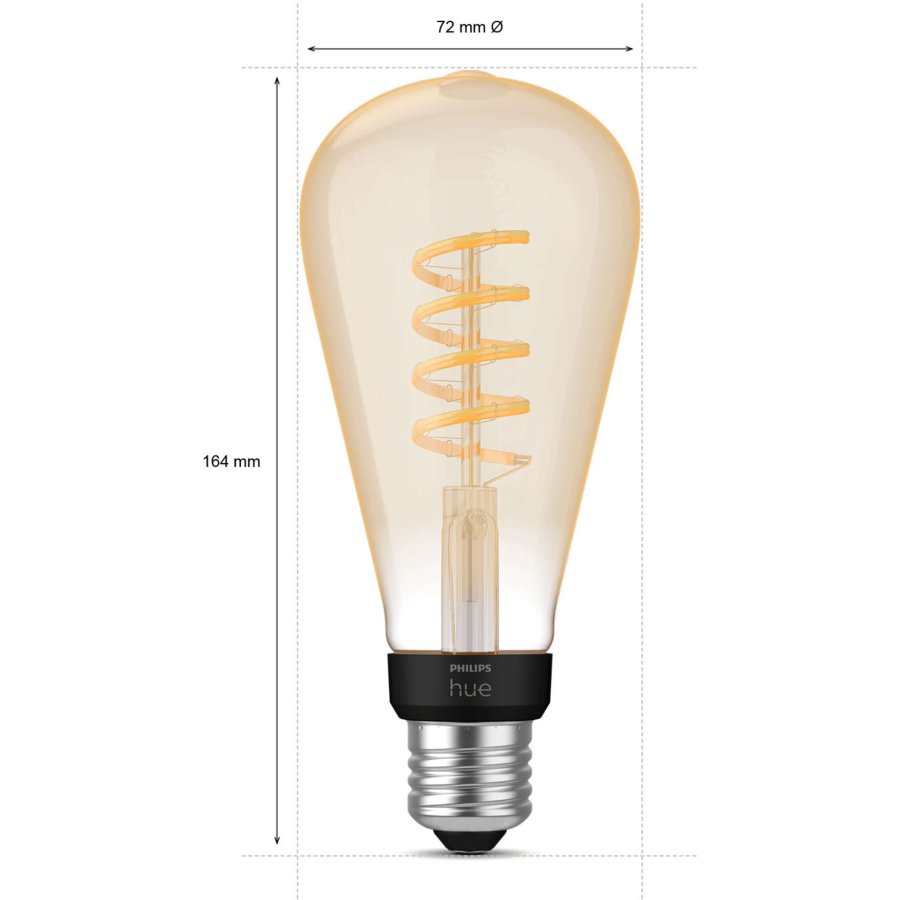 Philips Hue White Ambiance Filament ST72 Edison Glhbirne E28 7,2 cm