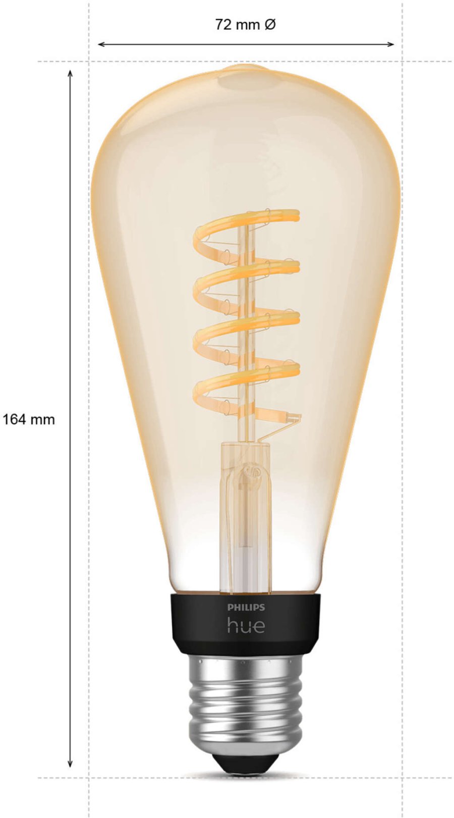 Philips Hue White Ambiance Filament ST72 Edison Glhbirne E28 7,2 cm