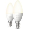 Philips Hue White Glhbirne Kerzenform E14 470 Lumen 2er Set 3,9 cm