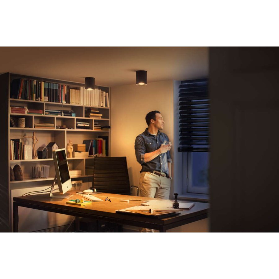 Philips Hue Pillar Spot mit Switch, 12 cm, Schwarz