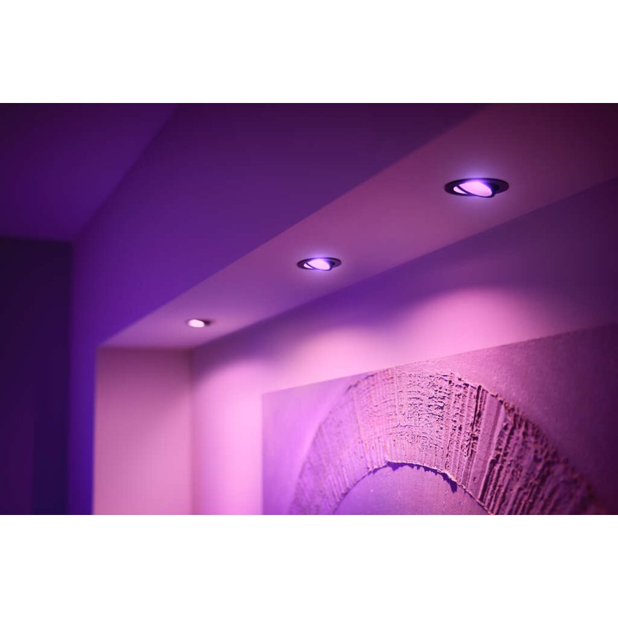 Philips Hue Centura Einbauspot 3er Set, 9 cm, Schwarz