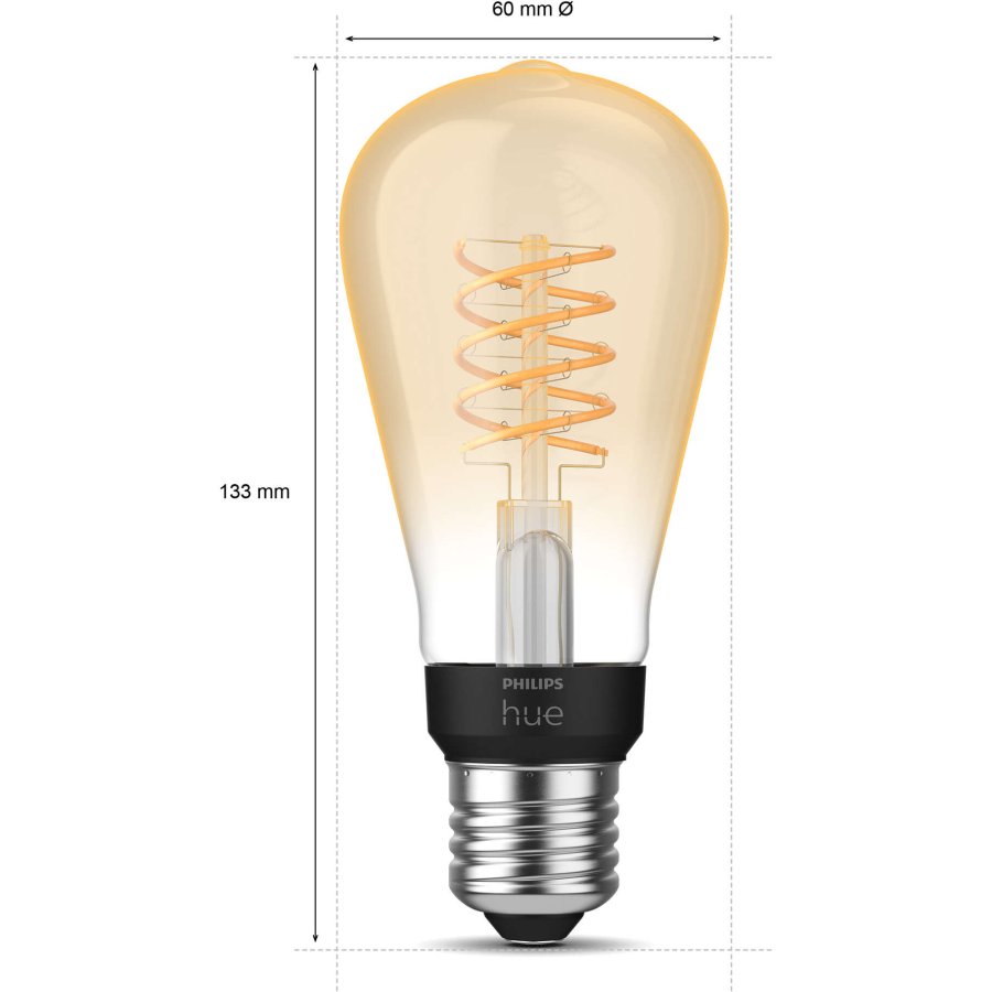 Philips Hue White Filament ST64 Edison Glhbirne E27 13,3 cm