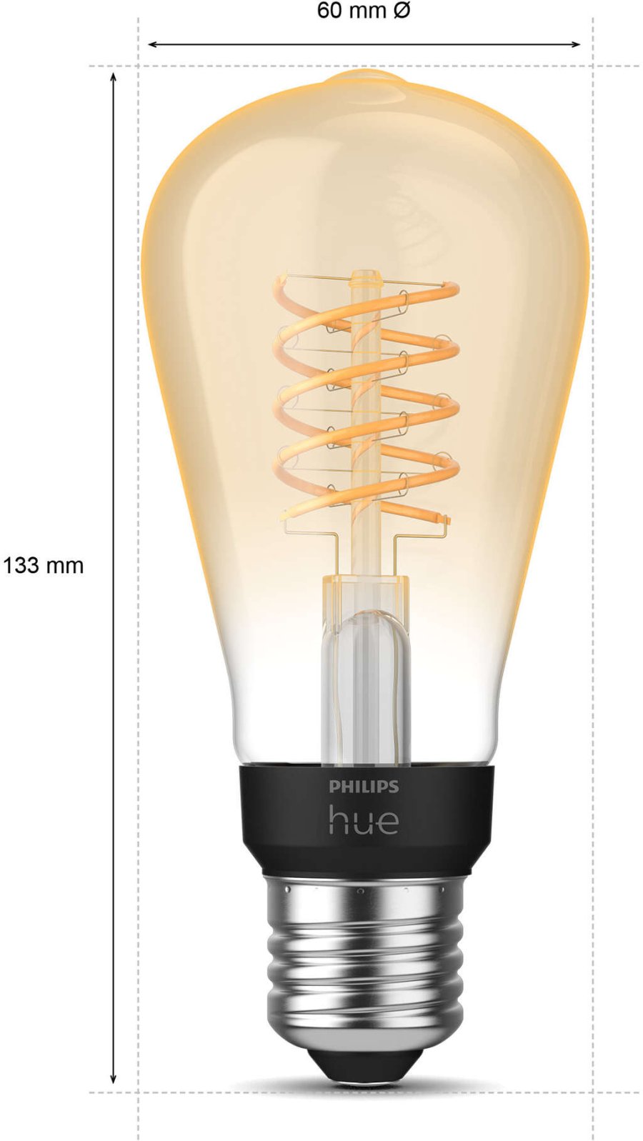 Philips Hue White Filament ST64 Edison Glhbirne E27 13,3 cm