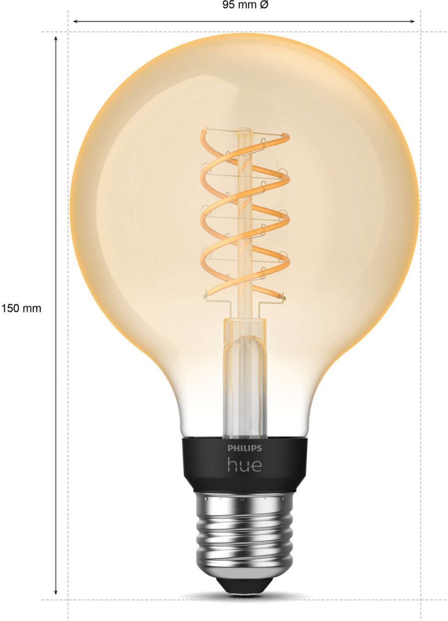 Philips Hue White Filament G93 Globe Glhbirne E28 15 cm