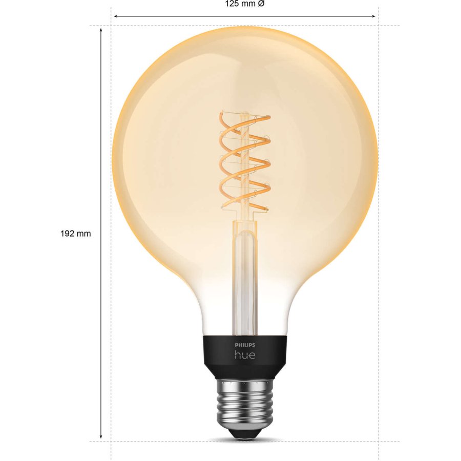 Philips Hue White Filament G125 Globe Glhbirne E27 19,2 cm