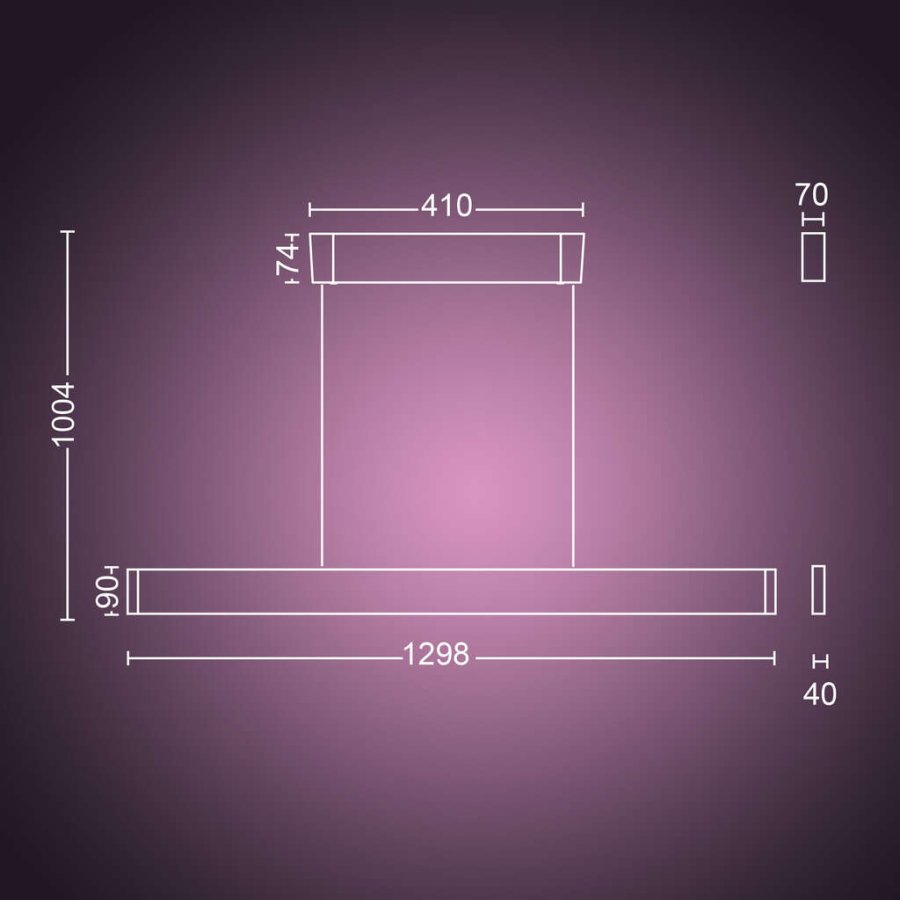 Philips Hue Ensis Pendelleuchte, 129,8 cm, Schwarz