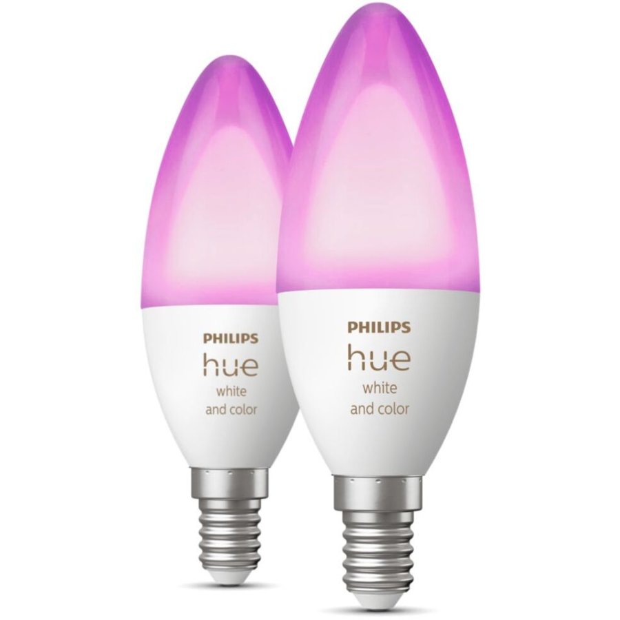 Philips Hue White und Color Ambiance Glhbirne Kerzenform E14 470 Lumen 2er Set 3,9 cm