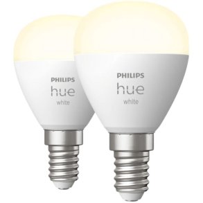 Philips Hue White P45 Glhbirne Tropfenform E14 470 Lumen 2er Set 4,5 cm