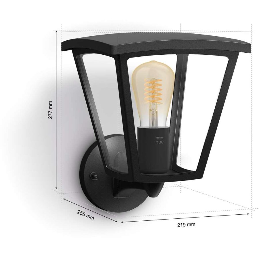 Philips Hue Inara Wandlampe fr den Auenbereich 27, Schwarz