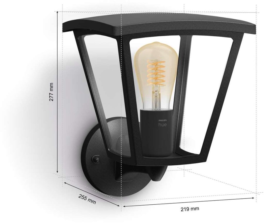 Philips Hue Inara Wandlampe fr den Auenbereich 27, Schwarz