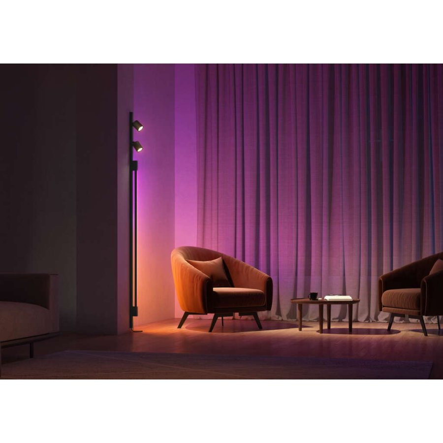 Philips Hue Perifo Wandschienensystem fr 2 Spots und 1 Gradient Light Tube 200,4 cm, Schwarz