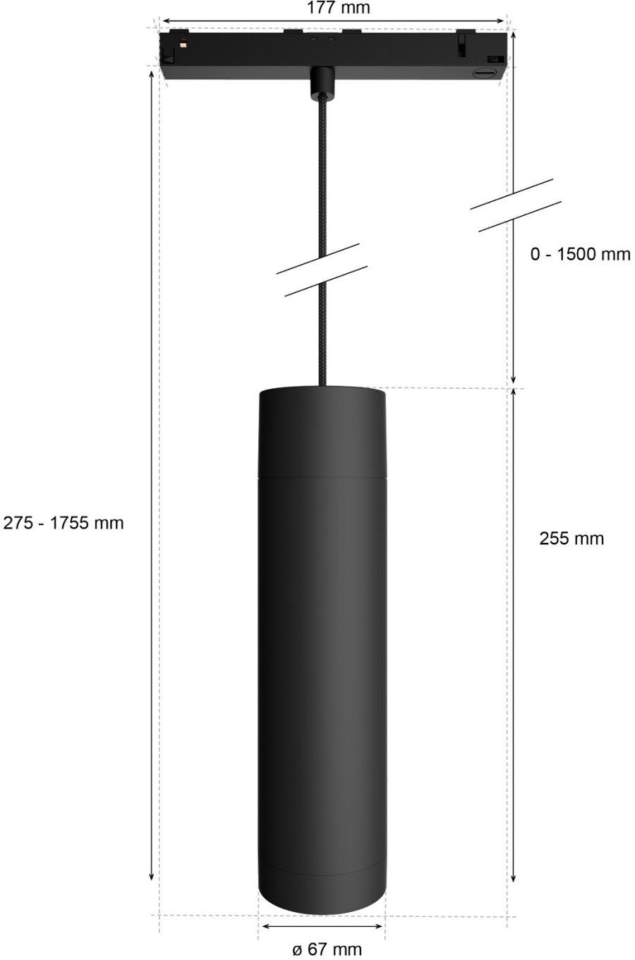 Philips Hue Perifo Wandschienensystem fr 2 Spots und 1 Gradient Light Tube 200,4 cm, Schwarz