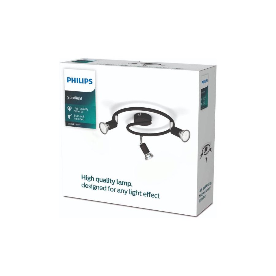 Philips Limbali Spiral Spotlampe 29,3 cm, Sort