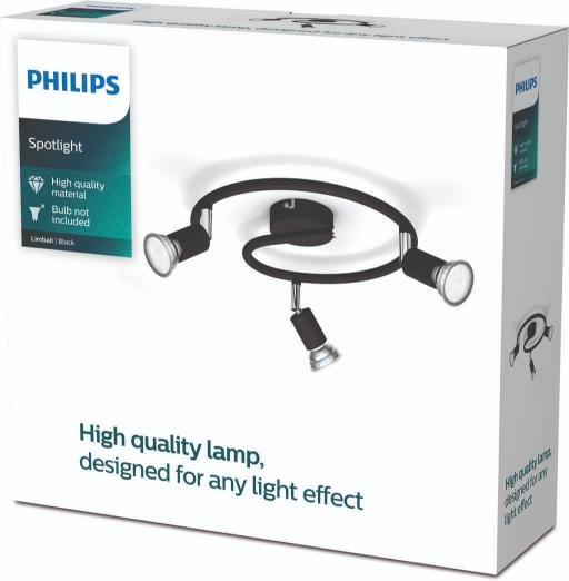 Philips Limbali Spiral Spotlampe 29,3 cm, Sort