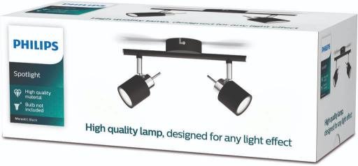 Philips Meranti Loft-/Vgspotlampe 27,4 cm, Sort