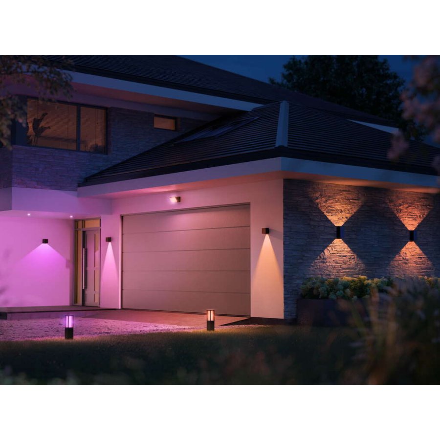 Philips Hue Resonate Wandlampe fr den Auenbereich 12 cm, Schwarz