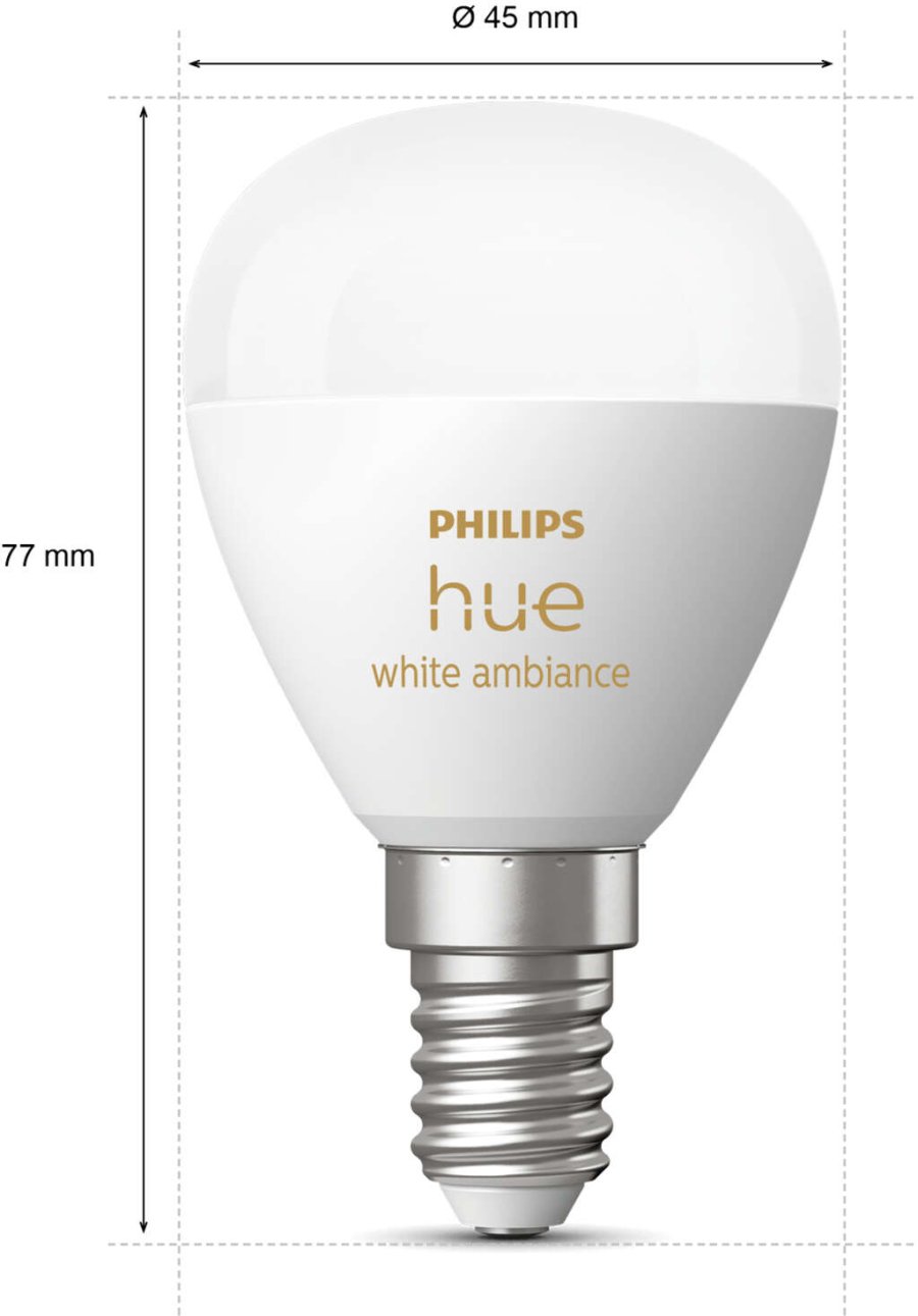 Philips Hue White Ambiance P45 Glhbirne Tropfenform E14 470 Lumen 4,5 cm