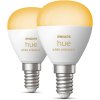 Philips Hue White Ambiance P45 Glhbirne Tropfenform E14 470 Lumen 2er Set 4,5 cm