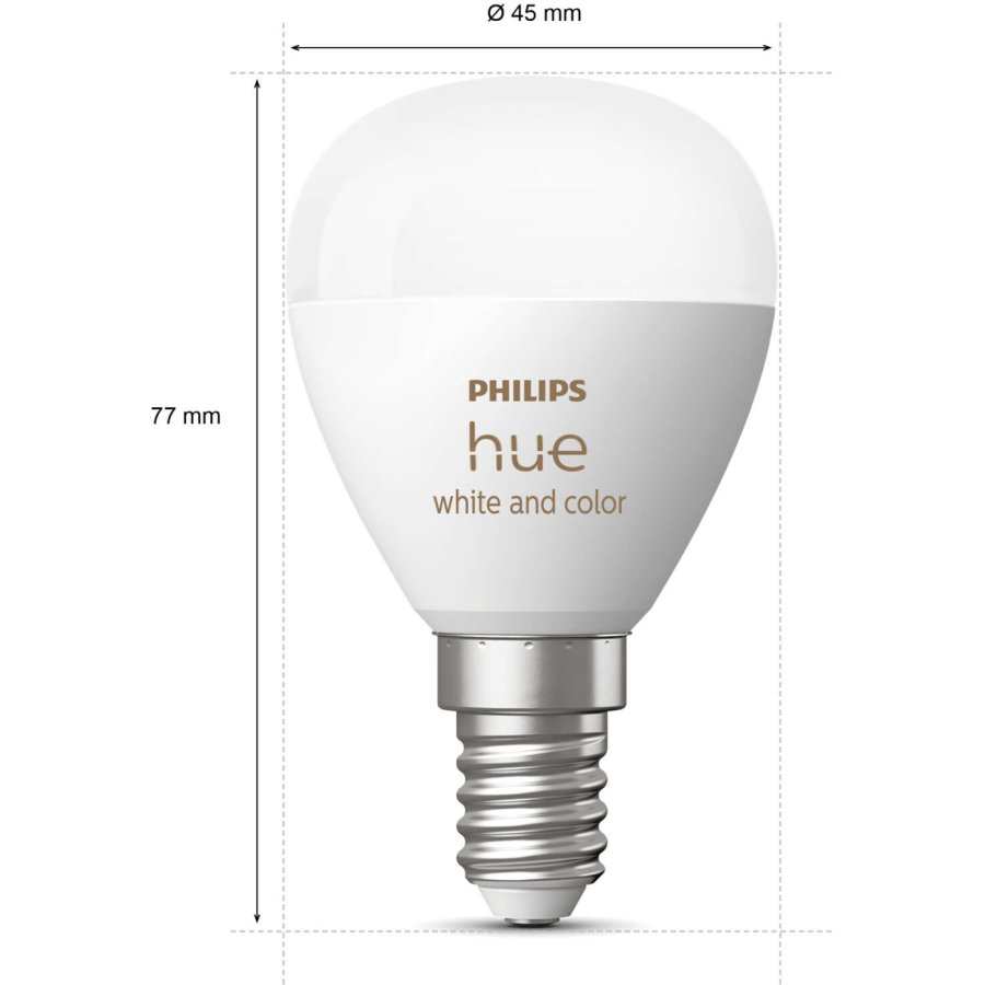 Philips Hue White und Color Ambiance P45 Glhbirne Tropfenform E14 470 Lumen 4,5 cm