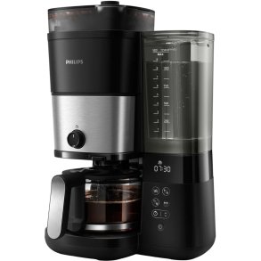 Philips All-in-1 Brew Filterkaffeemaschine mit Mahlwerk, Schwarz/Silber